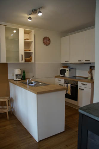 Ferienwohnung Peerstall Küche mit Zeranfeld